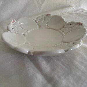 Adorable Rabbit Ceramic Plate - Perfect for Easter or Spring Decor
